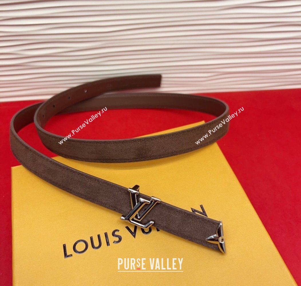 Louis Vuitton Pretty LV Belt 2cm in Suede and Leather Brown/Silver 2026 M8232 (99-260104016)