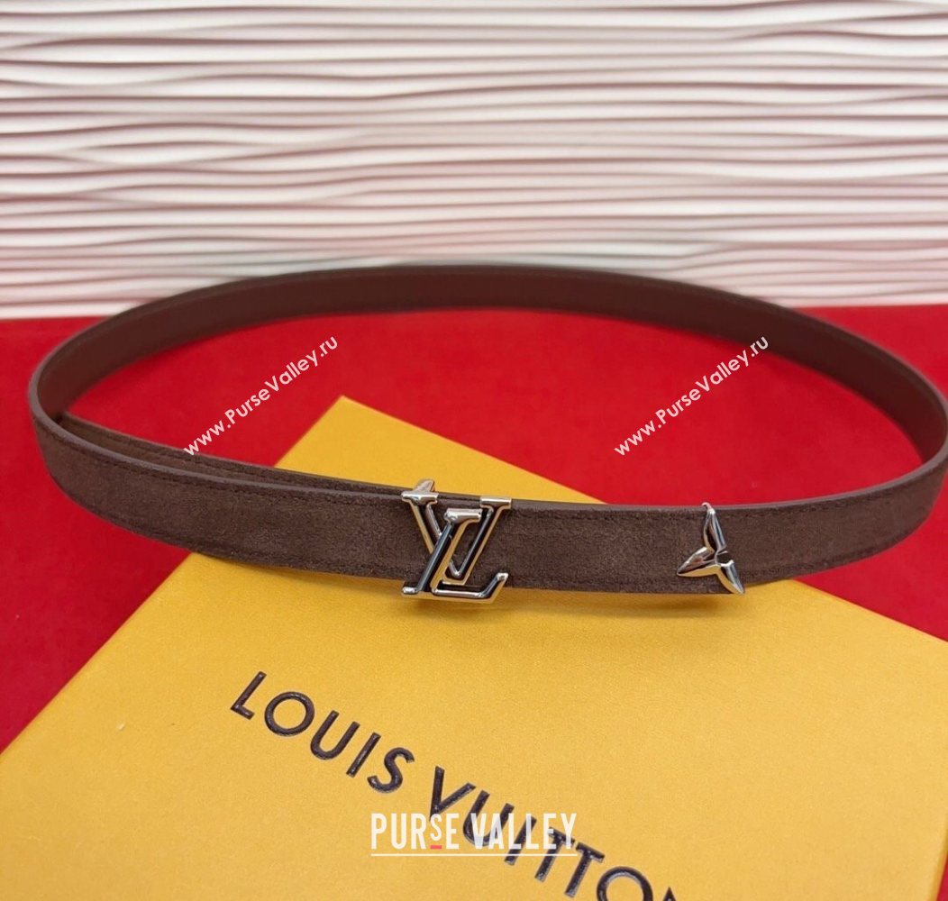 Louis Vuitton Pretty LV Belt 2cm in Suede and Leather Brown/Silver 2026 M8232 (99-260104016)