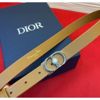Dior Calfskin Leather Belt 2cm with Strass CD Buckle Brown/Silver 2025 1231 (99-251231150)