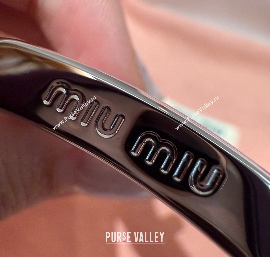 Miu Miu Belt 3.5cm in Suede and Calfskin Leather Light Brown/Silver 2025 MM26010402 (99-260104035)