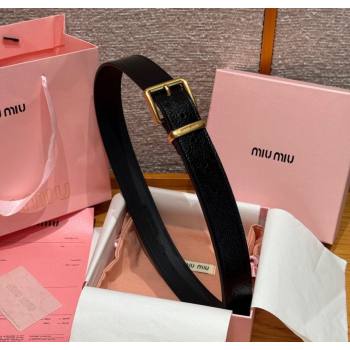 Miu Miu Belt 3.5cm in Patent Calfskin Leather Black/Gold 2025 MM26010402 (99-260104042)