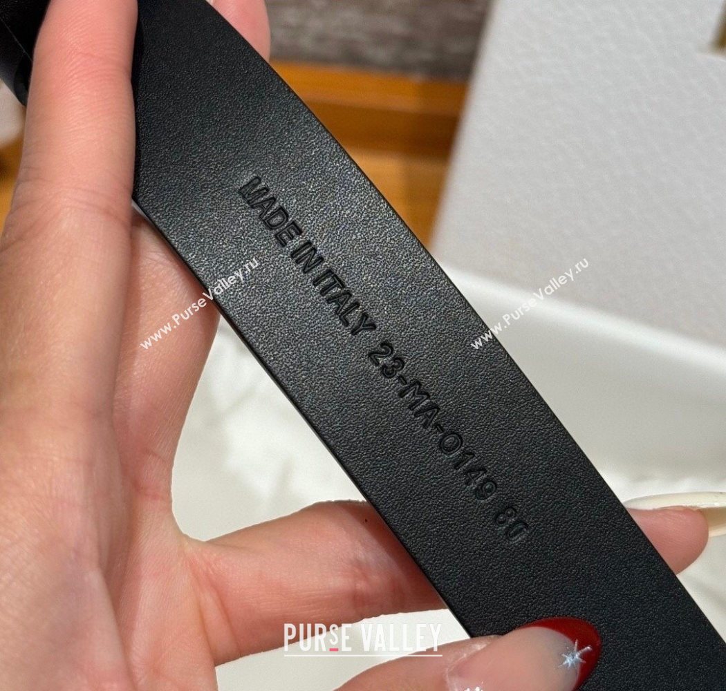 Dior Calfskin Leather Belt 2.5cm with Strass CD Buckle Black/Gold 2025 1230 (99-251231153)