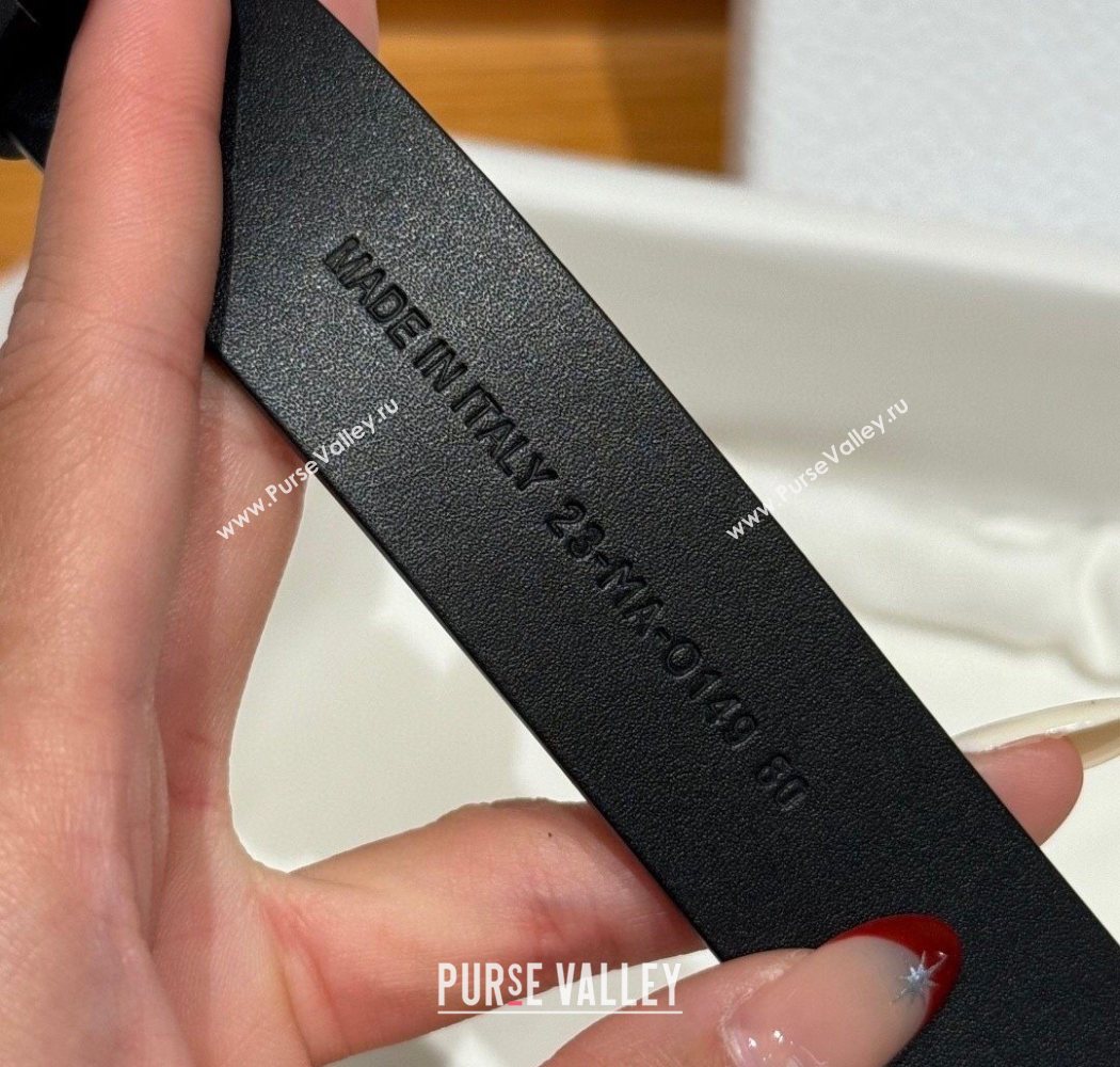 Dior Calfskin Leather Belt 2.5cm with Strass CD Buckle Black/Silver 2025 1230 (99-251231154)