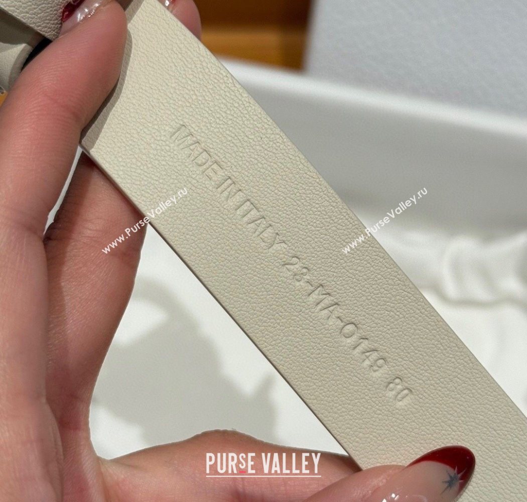 Dior Calfskin Leather Belt 2.5cm with Strass CD Buckle White/Silver 2025 1230 (99-251231155)