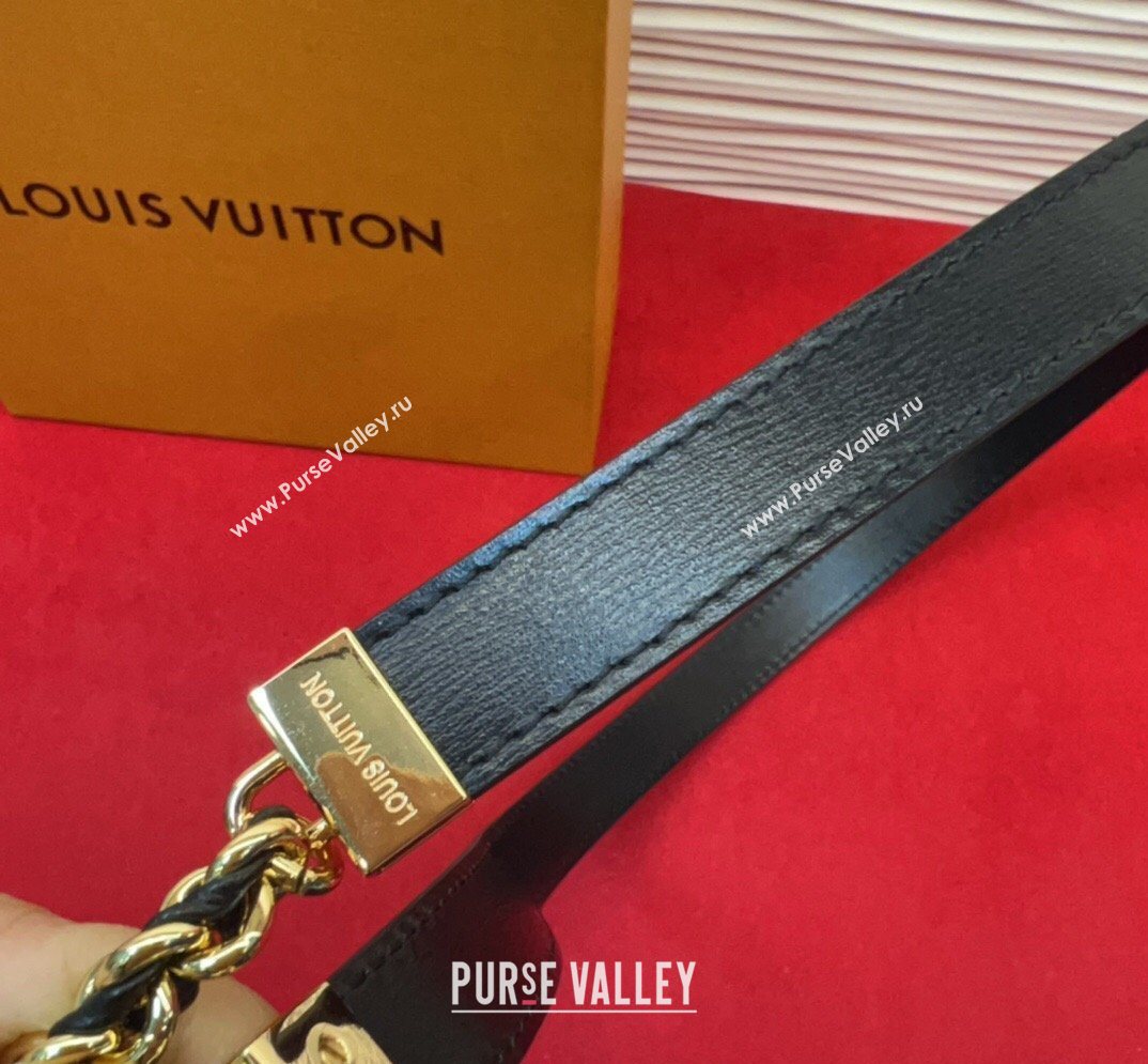 Louis Vuitton Black Leather and Chain Waist Belt 2cm 2026 LV031704 (99-260317048)