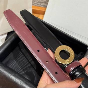 Celine Disc Belt 2.5cm in Taurillon Leather Black/Burgundy 2026 B100L6ATZ (99-260316062)