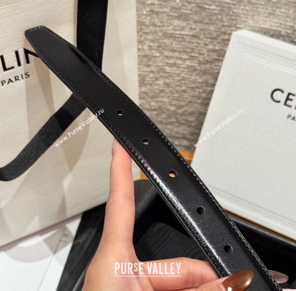 Celine Disc Belt 2.5cm in Taurillon Leather Black/Burgundy 2026 B100L6ATZ (99-260316062)