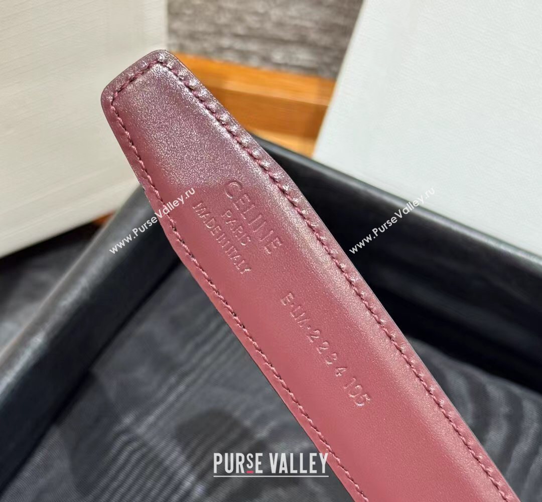 Celine Disc Belt 2.5cm in Taurillon Leather Black/Burgundy 2026 B100L6ATZ (99-260316062)