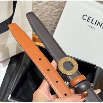 Celine Disc Belt 2.5cm taurillon Leather Black/Brown 2026 B100L6ATZ (99-260316063)