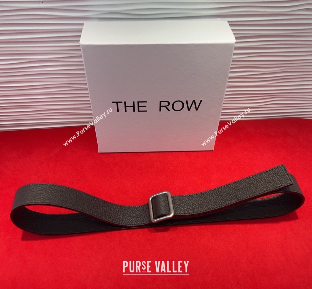The Row Grained Leather Belt 3cm with Square Buckle Brown/Silver 2026 TR031701 (99-260317054)