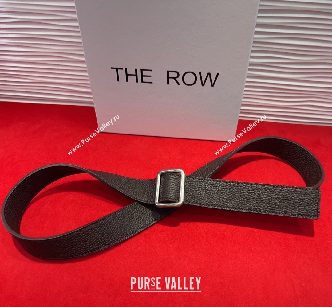 The Row Grained Leather Belt 3cm with Square Buckle Brown/Silver 2026 TR031701 (99-260317054)