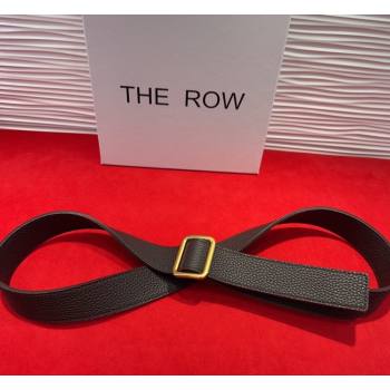 The Row Grained Leather Belt 3cm with Square Buckle Brown/Gold 2026 TR031701 (99-260317057)