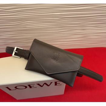 Loewe Anagram Pouch Belt 2cm in Leather Dark Brown 2026 LW031702 (99-260317065)
