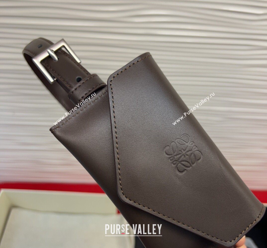Loewe Anagram Pouch Belt 2cm in Leather Dark Brown 2026 LW031702 (99-260317065)