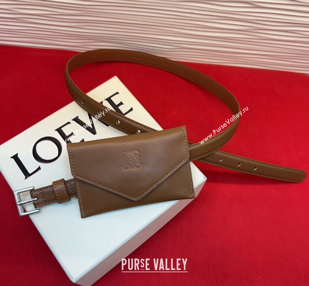 Loewe Anagram Pouch Belt 2cm in Leather Brown2 2026 LW031702 (99-260317066)