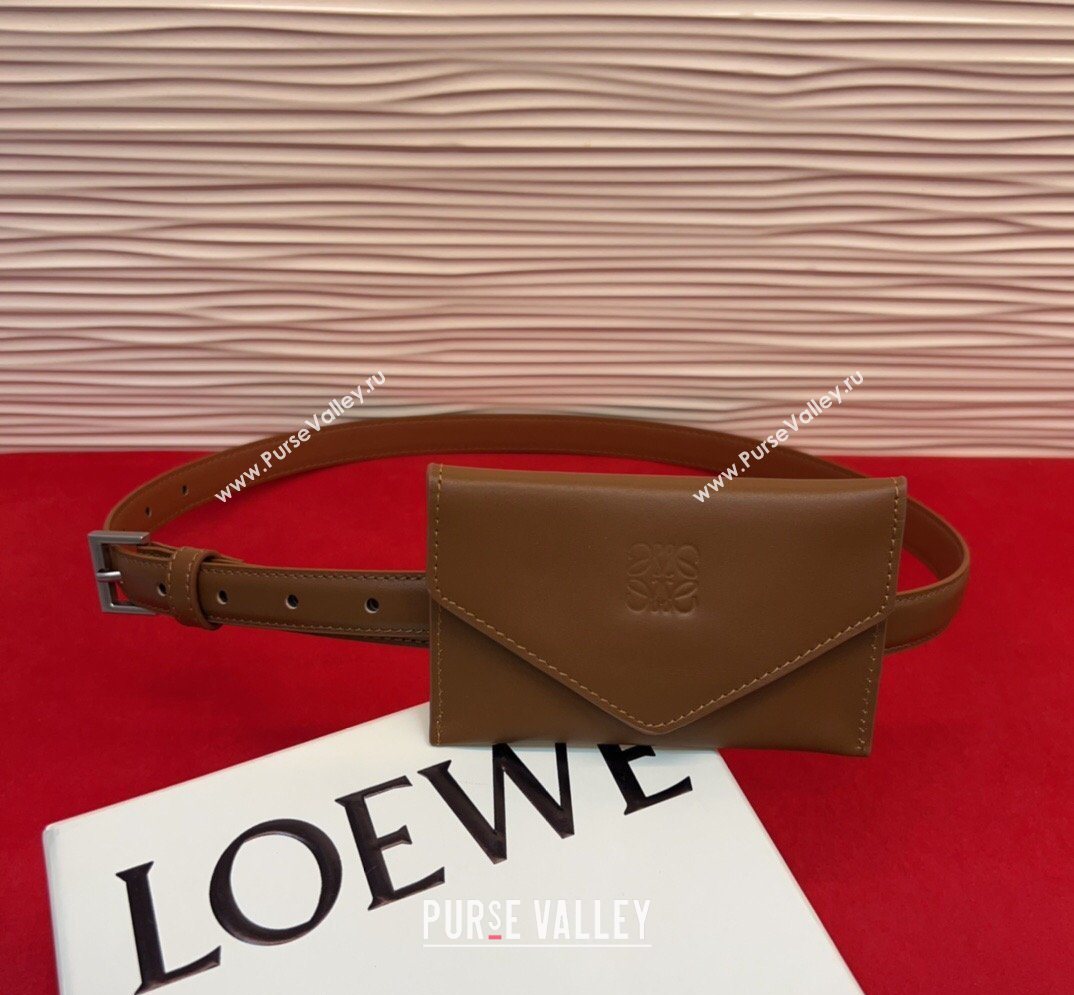 Loewe Anagram Pouch Belt 2cm in Leather Brown2 2026 LW031702 (99-260317066)