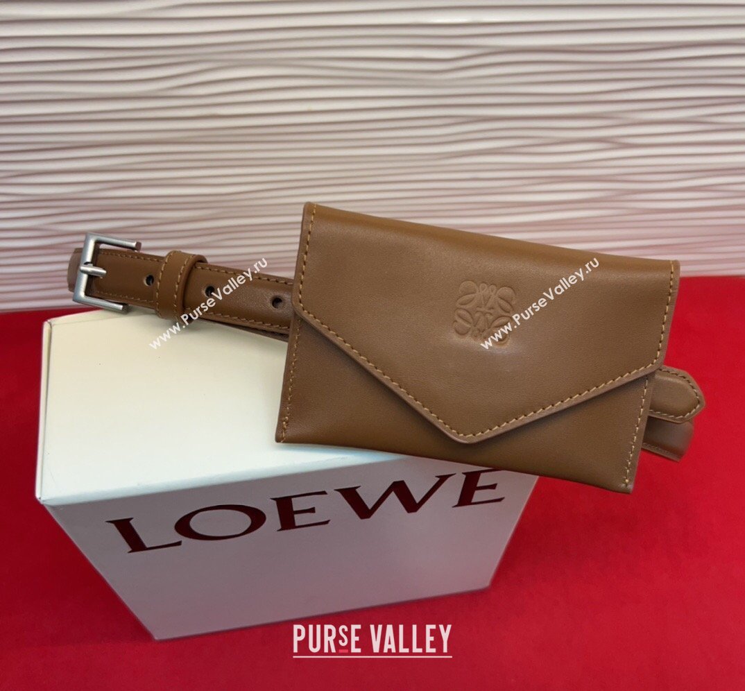 Loewe Anagram Pouch Belt 2cm in Leather Brown2 2026 LW031702 (99-260317066)