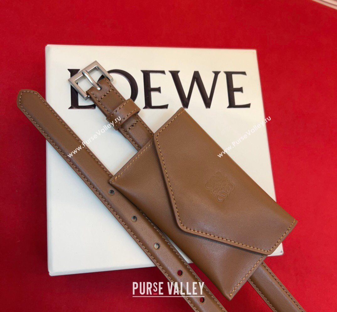 Loewe Anagram Pouch Belt 2cm in Leather Brown2 2026 LW031702 (99-260317066)