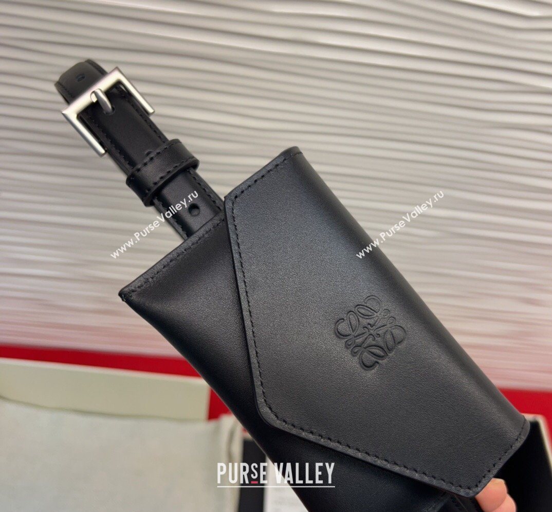 Loewe Anagram Pouch Belt 2cm in Leather Black 2026 LW031702 (99-260317067)