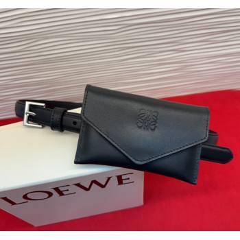 Loewe Anagram Pouch Belt 2cm in Leather Black 2026 LW031702 (99-260317067)