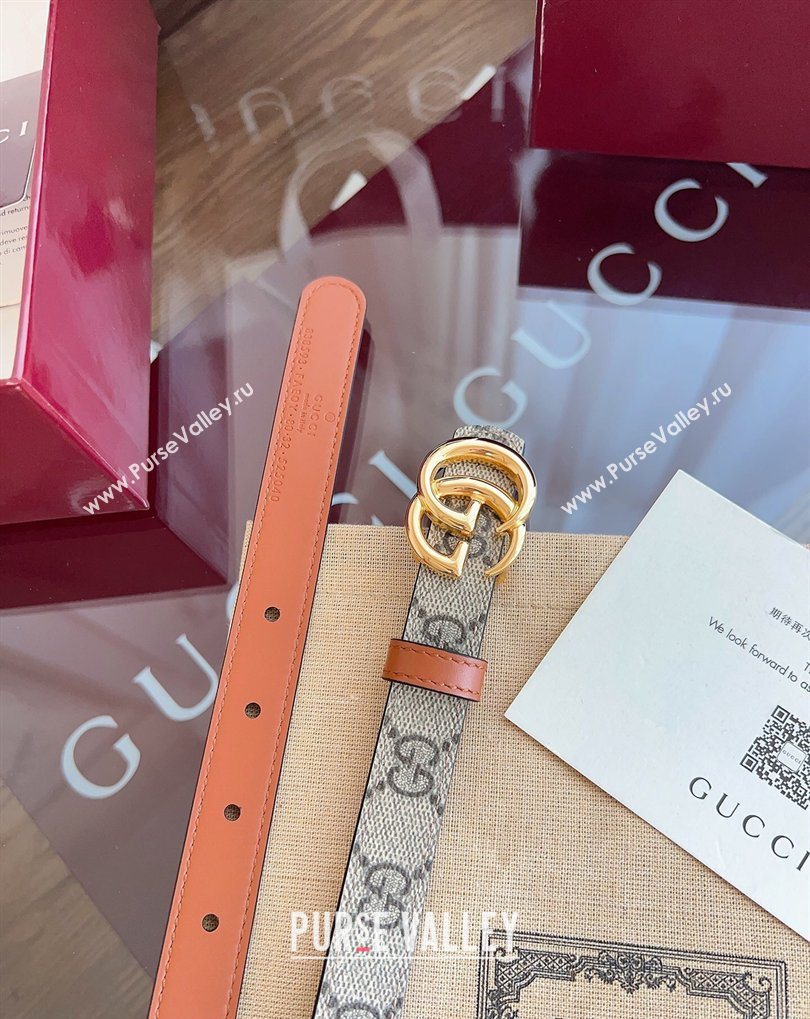 Gucci GG Canvas and Leather Reversible Belt 2cm Brown 2026 GG031701 (99-260317029)