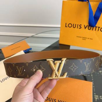 Louis Vuitton Monogram Canvas and Leather Belt 4cm with LV Buckle Brown 2026 LV031601 (99-260316082)