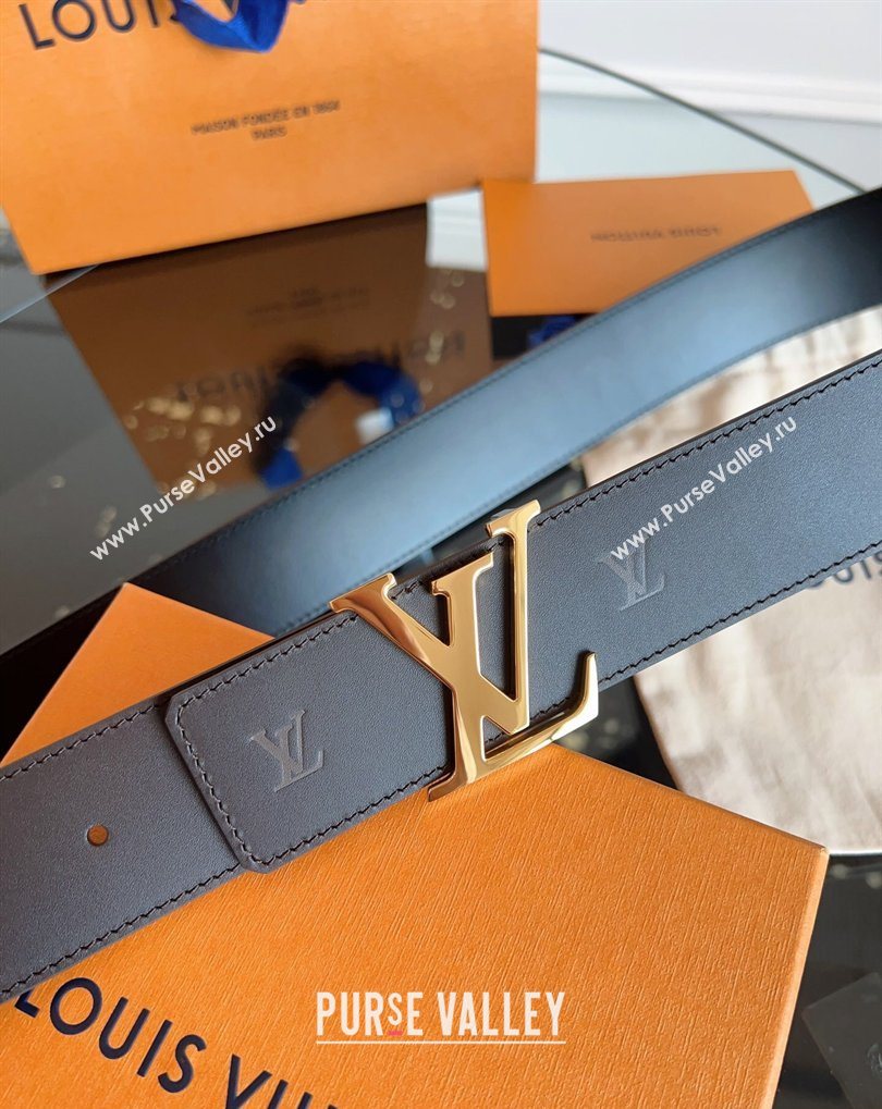 Louis Vuitton LV Embossed Leather Belt 4cm with LV Buckle Dark Brown/Shiny Gold 2026 LV031602 (99-260316086)