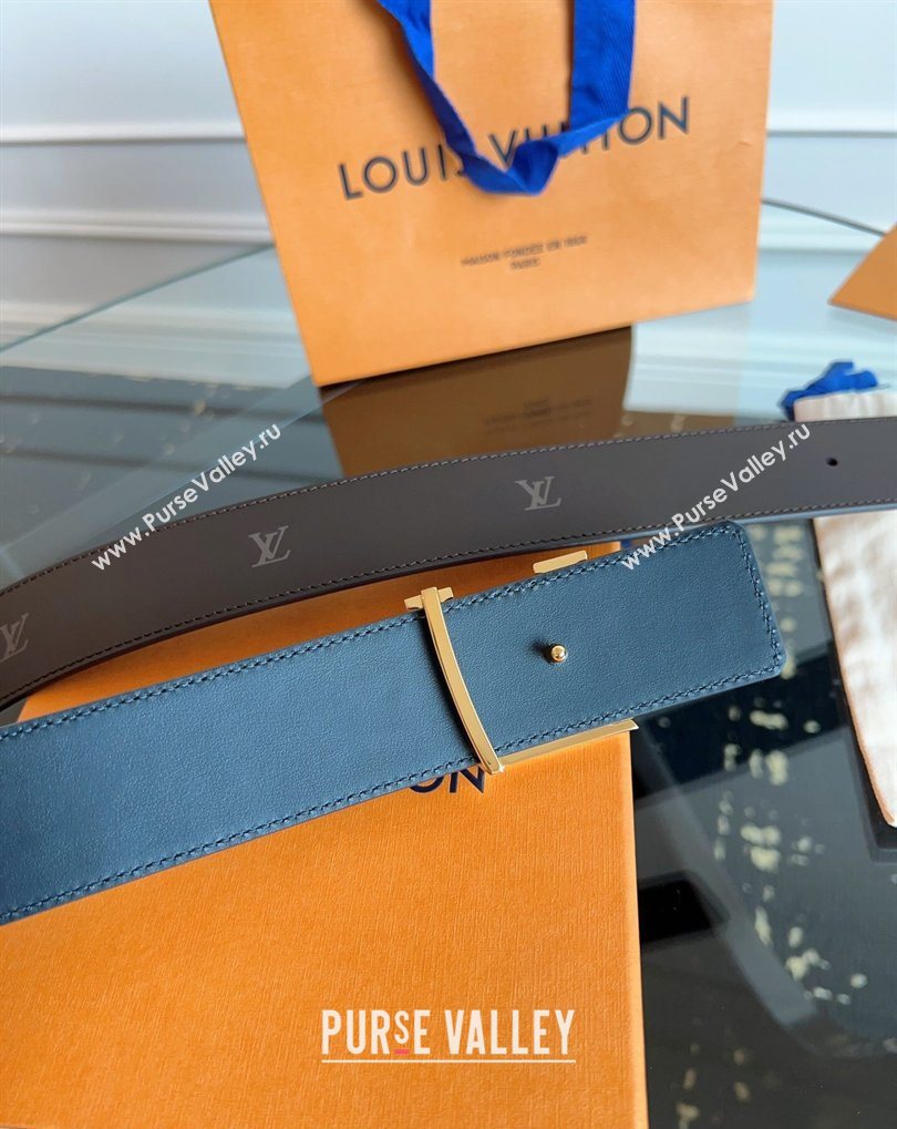 Louis Vuitton LV Embossed Leather Belt 4cm with LV Buckle Dark Brown/Shiny Gold 2026 LV031602 (99-260316086)