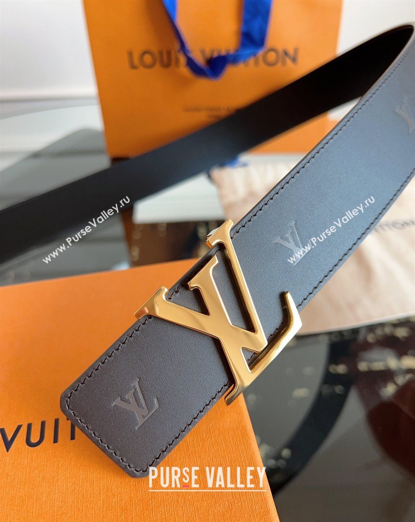 Louis Vuitton LV Embossed Leather Belt 4cm with LV Buckle Dark Brown/Shiny Gold 2026 LV031602 (99-260316086)