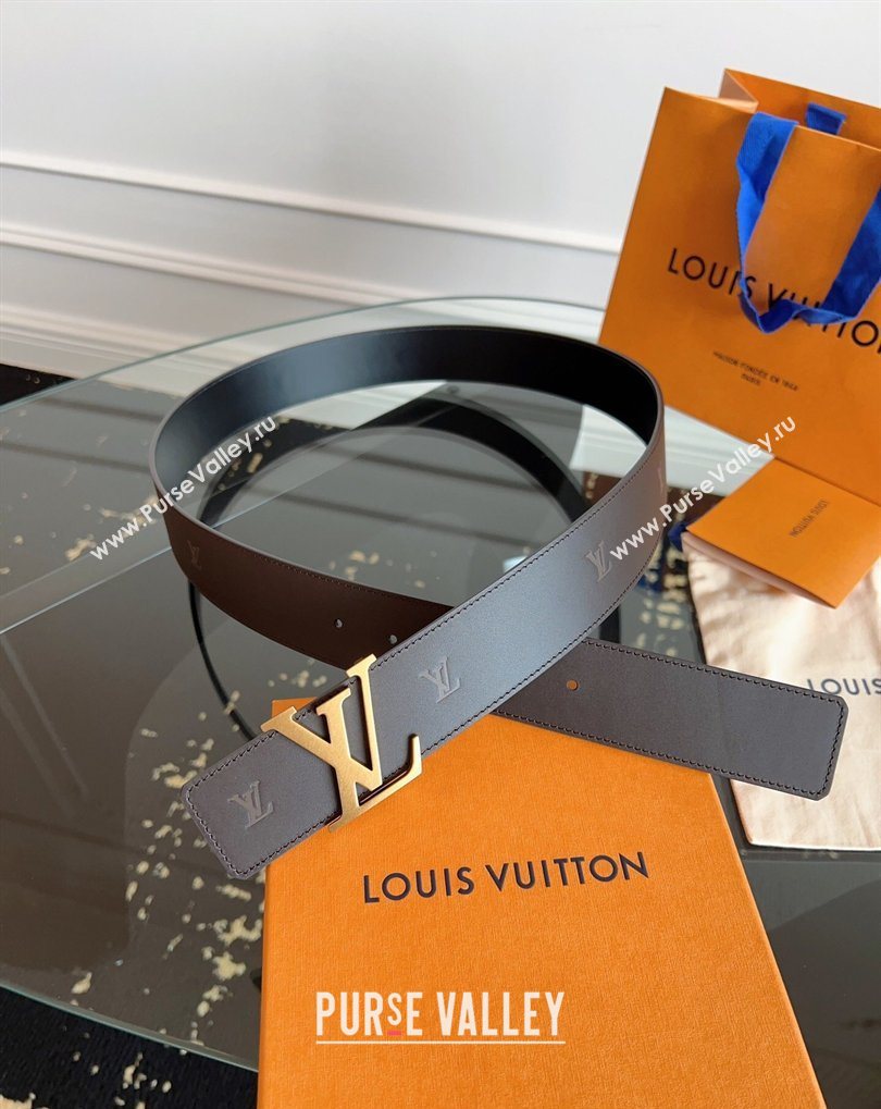 Louis Vuitton LV Embossed Leather Belt 4cm with LV Buckle Brown/Aged Gold 2026 LV031602 (99-260316089)