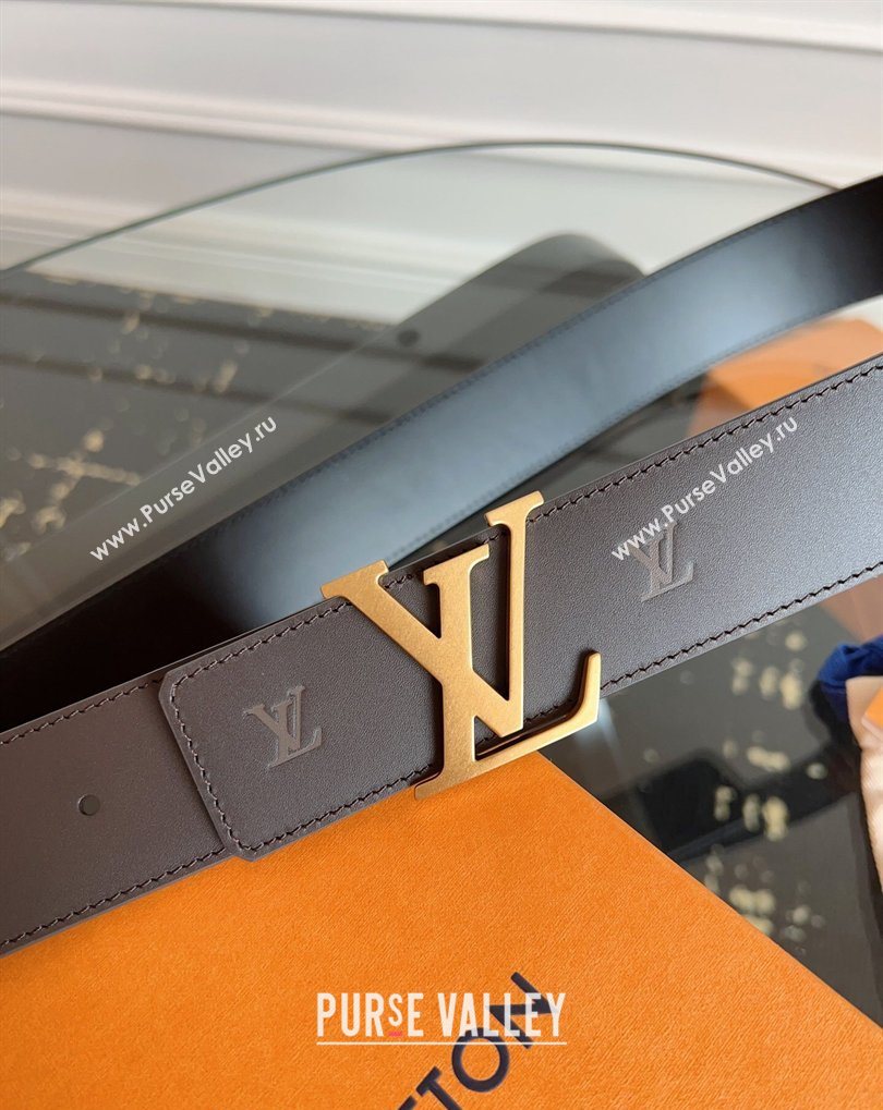 Louis Vuitton LV Embossed Leather Belt 4cm with LV Buckle Brown/Aged Gold 2026 LV031602 (99-260316089)