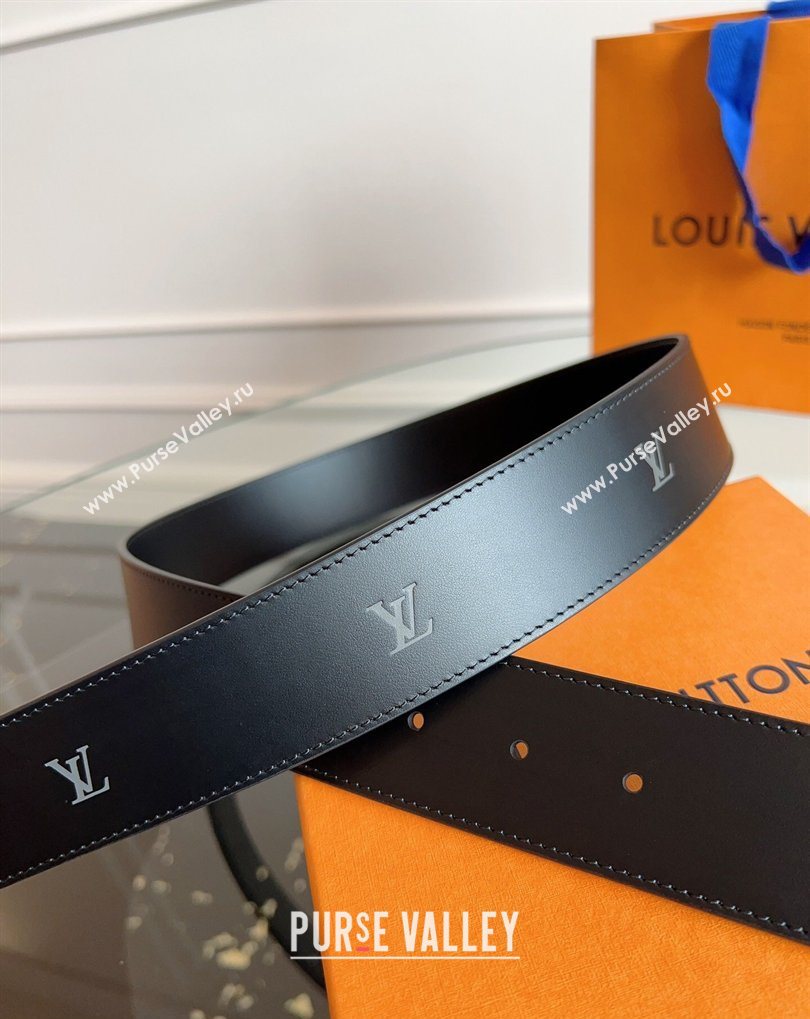 Louis Vuitton LV Embossed Leather Belt 4cm with LV Buckle Black/Aged Silver 2026 LV031602 (99-260316090)