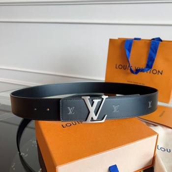 Louis Vuitton LV Embossed Leather Belt 4cm with LV Buckle Black/Aged Silver 2026 LV031602 (99-260316090)