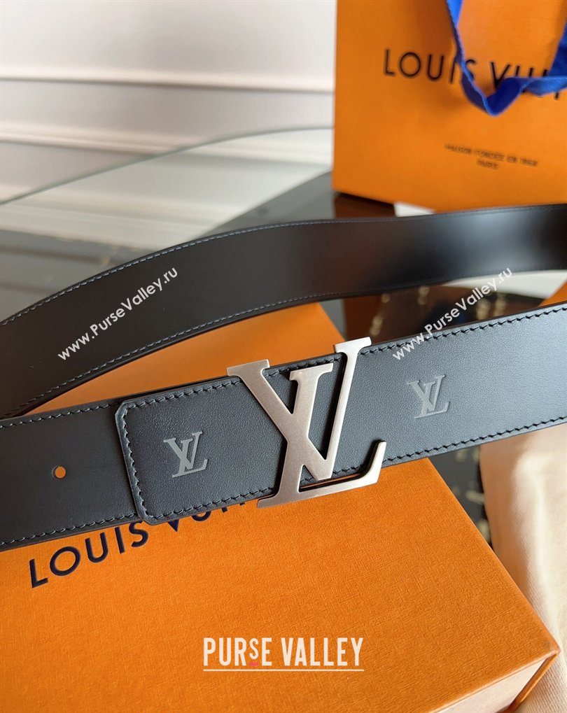 Louis Vuitton LV Embossed Leather Belt 4cm with LV Buckle Black/Aged Silver 2026 LV031602 (99-260316090)
