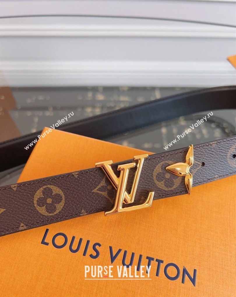 Louis Vuitton Monogram Canvas and Leather Belt 3cm with LV Buckle Black 2026 LV031603 (99-260316092)