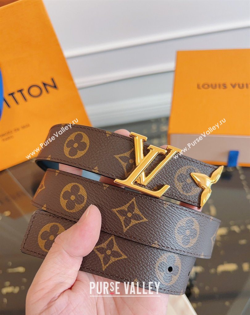 Louis Vuitton Monogram Canvas and Leather Belt 3cm with LV Buckle Black 2026 LV031603 (99-260316092)