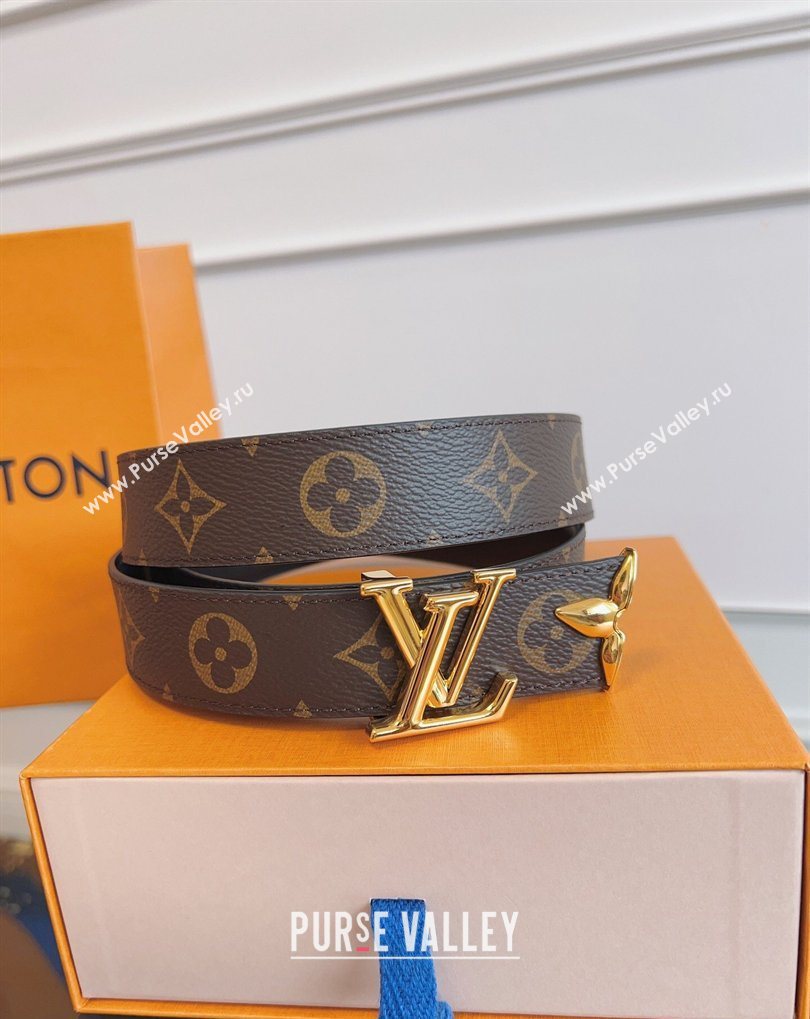 Louis Vuitton Monogram Canvas and Leather Belt 3cm with LV Buckle Black 2026 LV031603 (99-260316092)