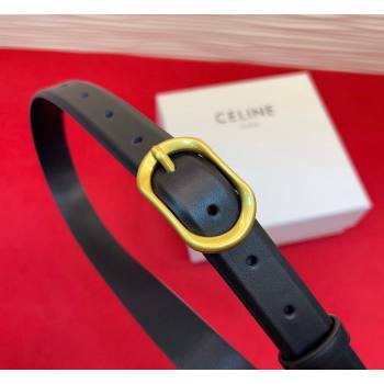 Celine Triomphe Medium Belt 2.5cm with Pin Buckle in Calfskin Leather Black 2026 CE031601 (99-260316022)