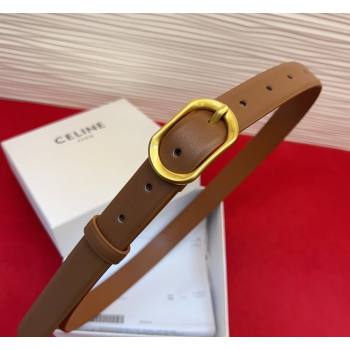 Celine Triomphe Medium Belt 2.5cm with Pin Buckle in Calfskin Leather Tan Brown 2026 CE031601 (99-260316023)