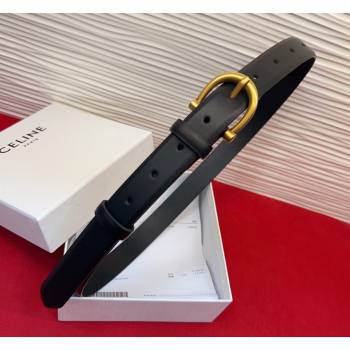 Celine Triomphe Medium Belt 2.5cm with Pin Buckle in Calfskin Leather Black 2026 CE031602 (99-260316026)