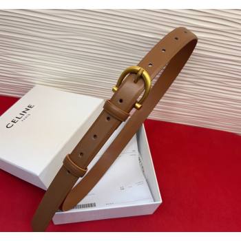 Celine Triomphe Medium Belt 2.5cm with Pin Buckle in Calfskin Leather Tan Brown 2026 CE031602 (99-260316027)