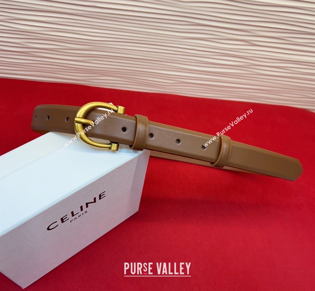 Celine Triomphe Medium Belt 2.5cm with Pin Buckle in Calfskin Leather Tan Brown 2026 CE031602 (99-260316027)