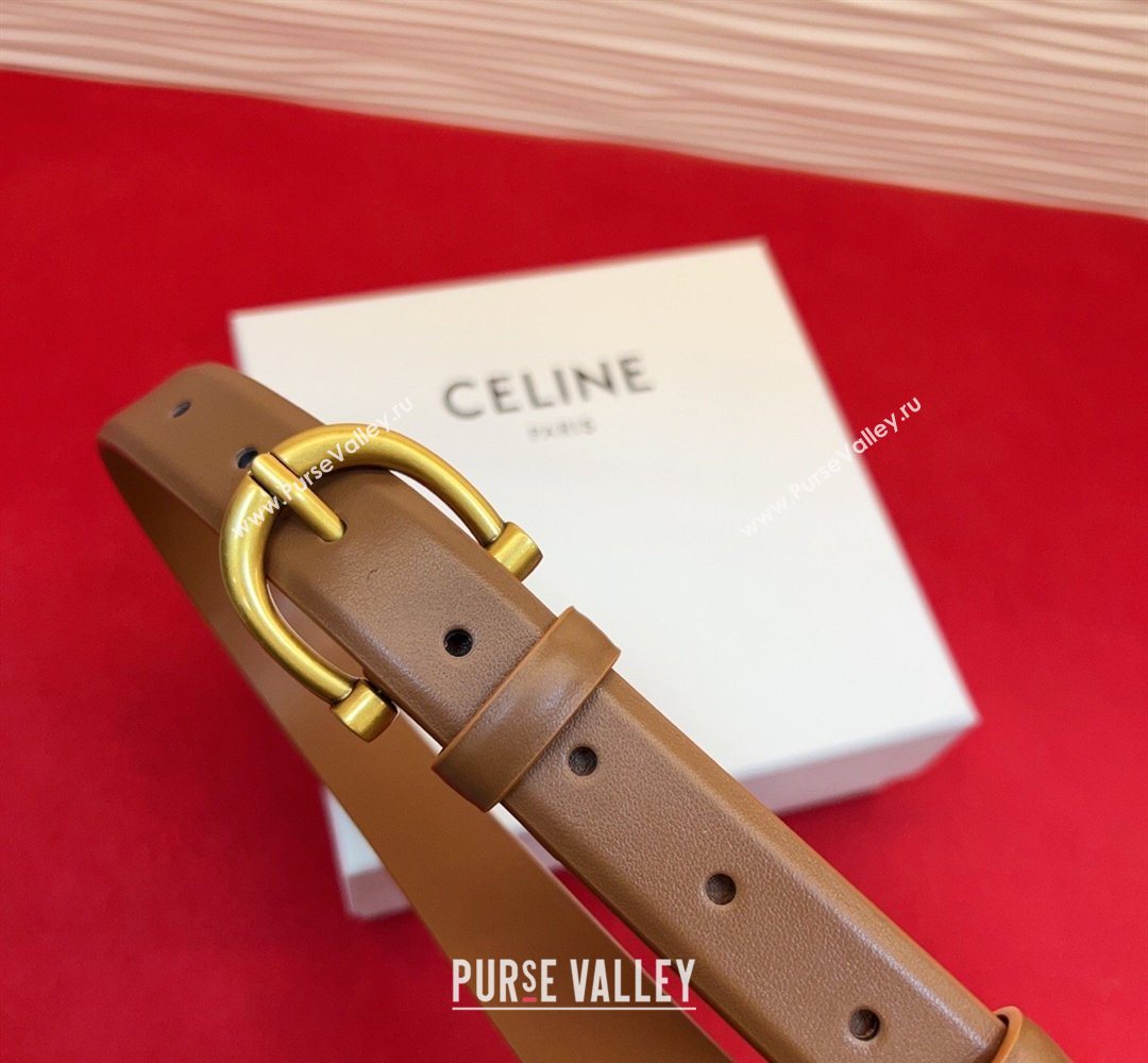 Celine Triomphe Medium Belt 2.5cm with Pin Buckle in Calfskin Leather Tan Brown 2026 CE031602 (99-260316027)
