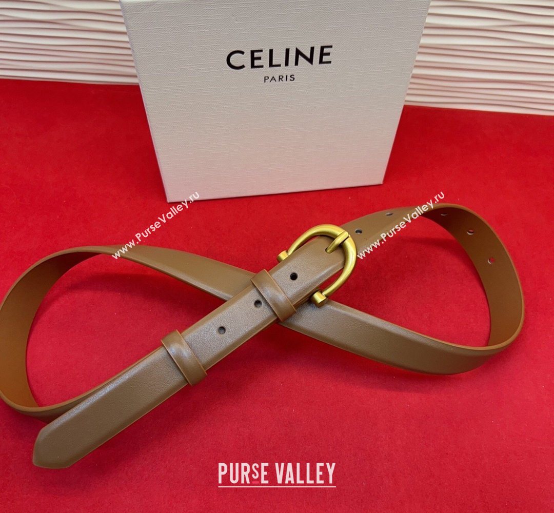 Celine Triomphe Medium Belt 2.5cm with Pin Buckle in Calfskin Leather Tan Brown 2026 CE031602 (99-260316027)