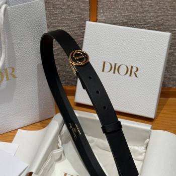 Dior Smooth Leather Belt 2.5cm with Circle CD Buckle Black/Gold 2026 DR031704 (99-260317014)