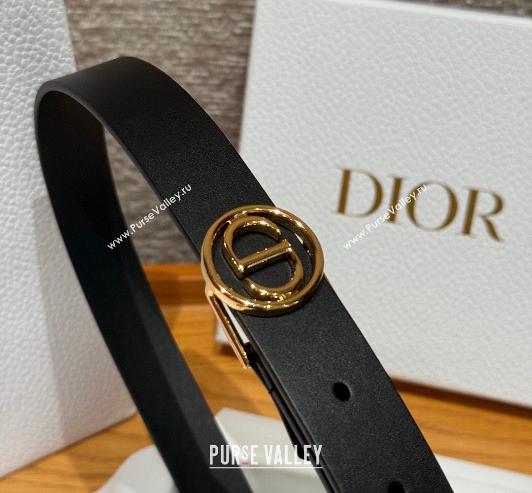 Dior Smooth Leather Belt 2.5cm with Circle CD Buckle Black/Gold 2026 DR031704 (99-260317014)