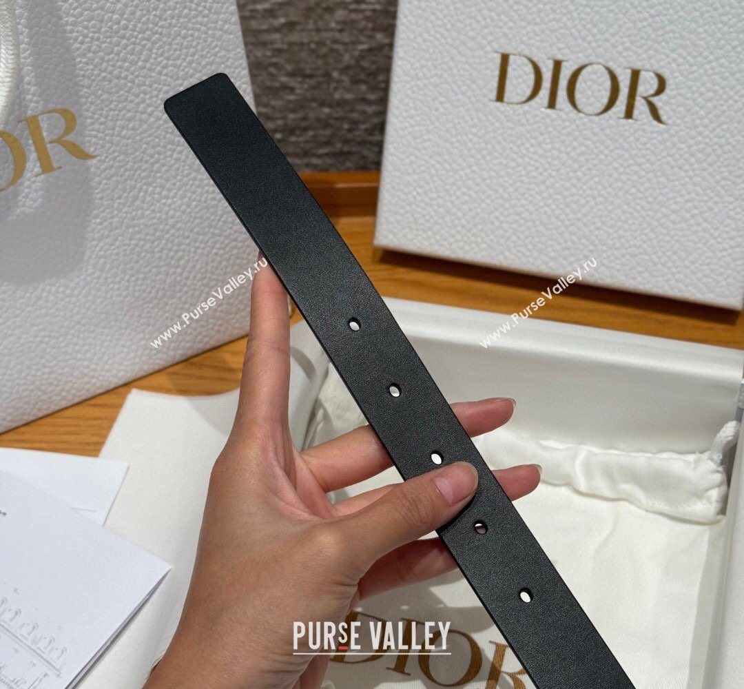 Dior Smooth Leather Belt 2.5cm with Circle CD Buckle Black/Gold 2026 DR031704 (99-260317014)