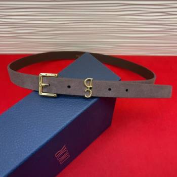 Dior Saddle Loop Belt 2cm in Suede with CD Pin Buckle Taupe/Gold 2026 DR031705 (99-260317019)