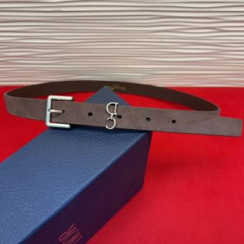 Dior Saddle Loop Belt 2cm in Suede with CD Pin Buckle Taupe/Silver 2026 DR031705 (99-260317022)