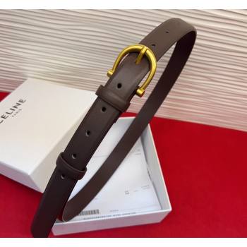 Celine Triomphe Medium Belt 2.5cm with Pin Buckle in Calfskin Leather Dark Brown 2026 CE031602 (99-260316029)